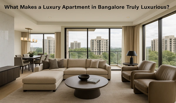 Luxury apartment in Bangalore featuring modern design, premium amenities, spacious interiors, and high-end finishes that define upscale living.