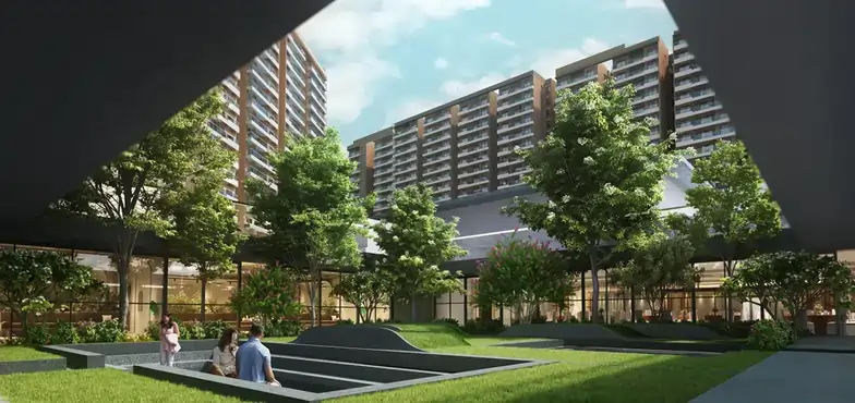 Prestige Evergreen Whitefield apartments garden view