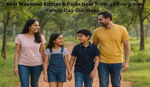 Prestige Evergreen walkability and local commute map showing public transport and metro access, highlighting convenient connectivity and nearby transit options