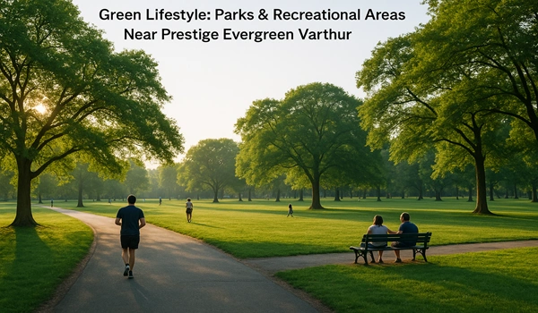 Green lifestyle with parks and recreational areas near Prestige Evergreen Varthur, promoting healthy outdoor living and eco-friendly surroundings