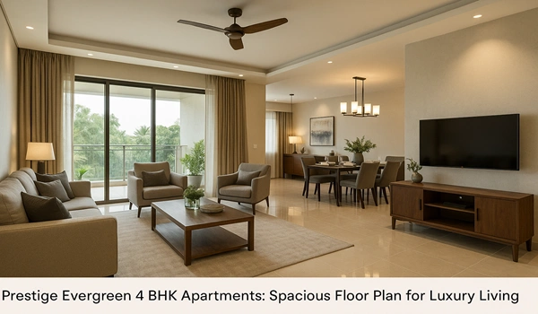 Prestige Evergreen 4 BHK apartments spacious floor plan, luxury living with modern amenities in a premium residential project