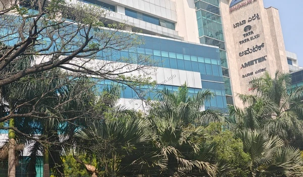 Exterior view of the Bhoruka Tech Park housing major companies like Tata Elxsi and Ametek located in close proximity to Prestige Evergreen