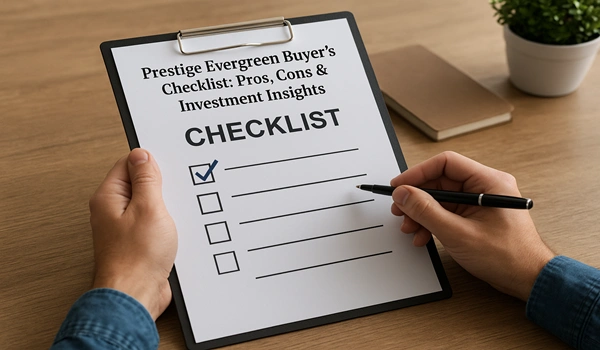 Prestige Evergreen Buyer’s Checklist highlighting pros, cons, and investment insights for informed real estate decisions