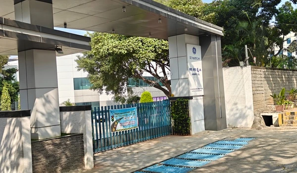 View of the GE HealthCare entrance gate located near Prestige Evergreen in Whitefield