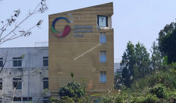 Exterior view of Global Indian International School located near the Prestige Evergreen project site