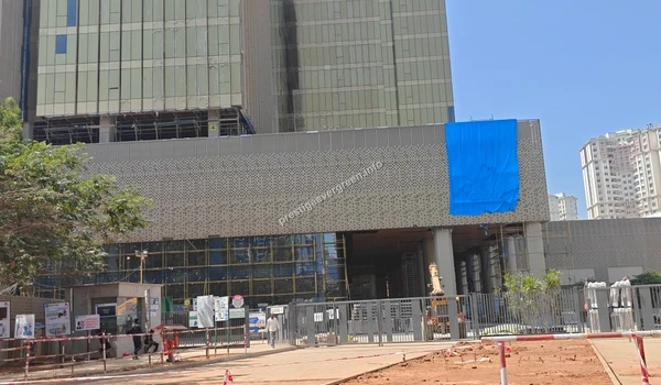 Exterior perspective of the newly developed IT office blocks at Prestige Tech Habitat, emphasizing the growth of the tech corridor near Prestige Evergreen