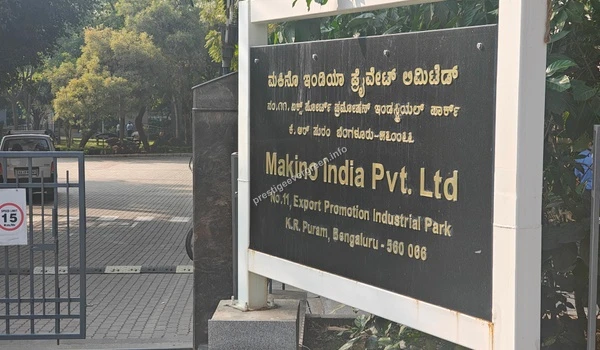 Entrance signage of Makino India Pvt Ltd highlighting the industrial hub near Prestige Evergreen