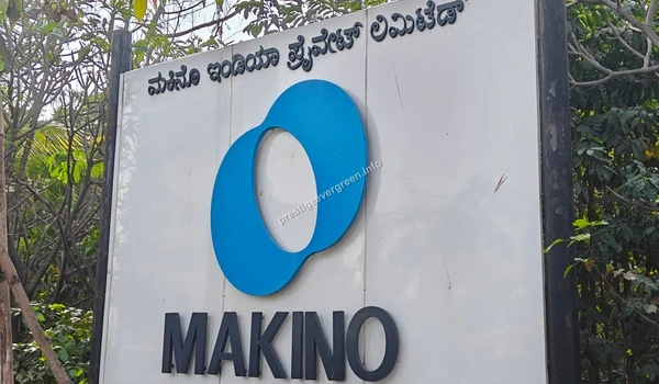 View of the Makino India Private Limited signage located near Prestige Evergreen in Bangalore