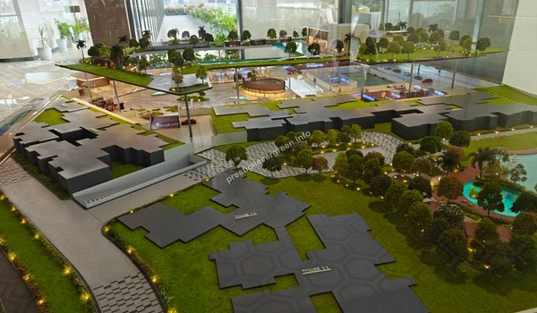 Swimming pool and clubhouse scale model at Prestige Evergreen