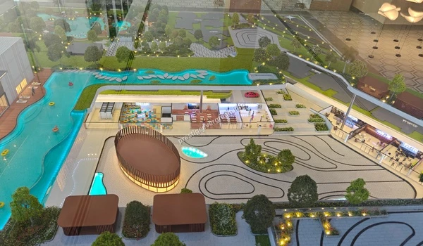 Top view of pool and leisure amenities at Prestige Evergreen