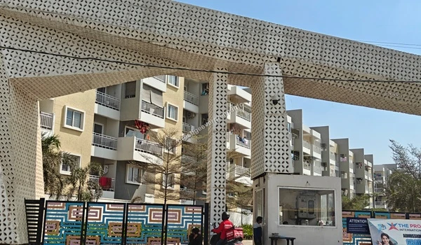 Architectural entrance arch and gate of The Prodigies International School near Prestige Evergreen