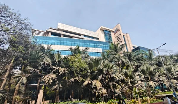 Wide angle view of the Tata Elxsi corporate campus located in the IT corridor near Prestige Evergreen
