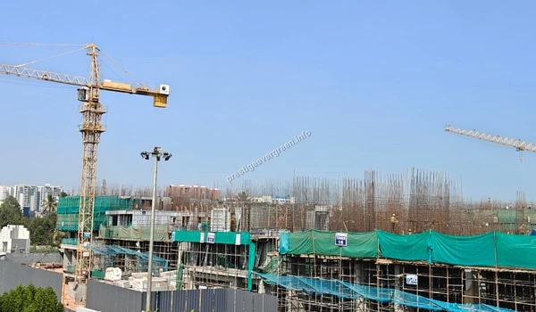 Panoramic view of the ongoing residential tower development at Prestige Evergreen within the Prestige Raintree Park township