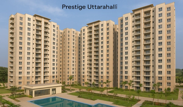 Prestige Uttarahalli residential project exterior view, modern apartments in Tumkur Road, Bangalore