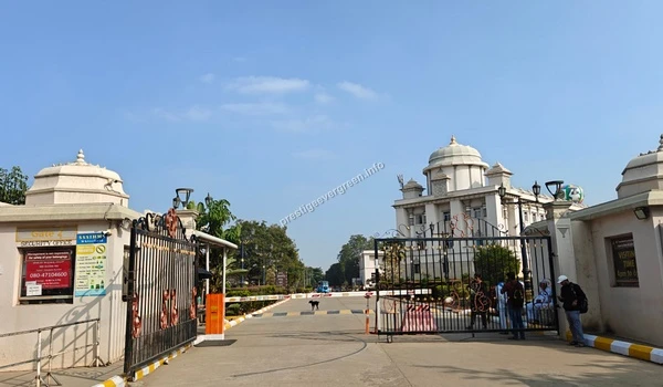 Entrance view of Sri Sathya Sai Institute of Higher Medical Sciences located approximately 6 km from Prestige Evergreen