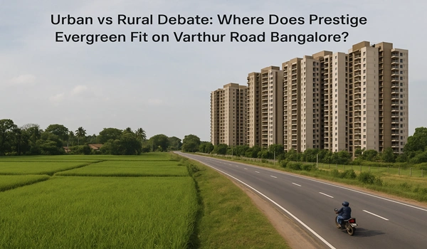Urban vs Rural debate on real estate: Prestige Evergreen on Varthur Road, Bangalore – comparing lifestyle, amenities, and investment potential.